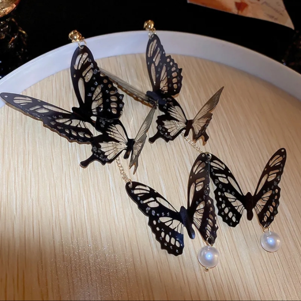 Butterfly dangle earrings